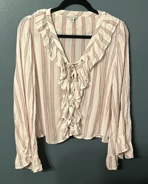 American Eagle Ruffle Blouse thumbnail 1