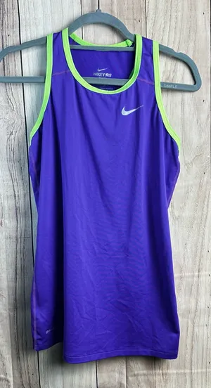 Nike Pro Purple and‎ Green Tank Top thumbnail 1