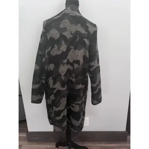 Apt 9 Womens Camo Open Front Cardigan Black Grey Camouflage Knit Sweater Large thumbnail 4