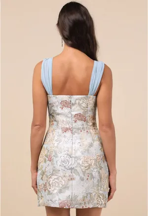 Lulus Jacquard Bustier Mini Dress thumbnail 3