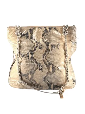 DKNY 𖤐 Convertible Crossbody Leather Handbag 𖤐 Metallic Python 𖤐 Gold Chain thumbnail 4