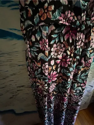 Emily Daniels Women’s Floral Maxi Sundress in Black Pink & Teal Flowers LG thumbnail 6