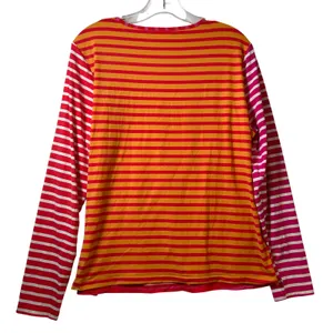 Lands End Womens Large 14-16 Long Sleeve Swim Top Rash Guard Pink‎ Red Orange thumbnail 2
