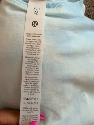 NWT Lululemon Organic cotton relaxed tee size xs smoothie washed blueberry thumbnail 3