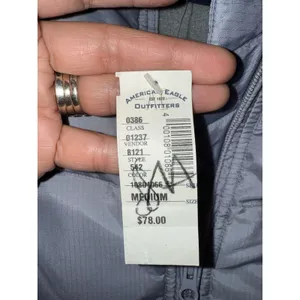American Eagle NEW Women's M Performance Puffer Jacket Vest Down‎ Filled Gray thumbnail 3