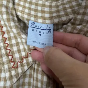 Cascade Blues Womens M Gingham Embroidered Button Up‎ Shirt 3/4 Sleeve Top thumbnail 4