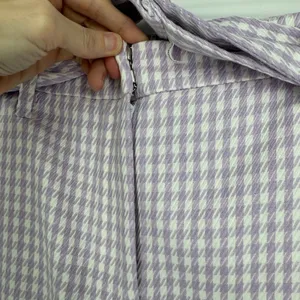 Ann Taylor Wide Leg Crop Pants Size 10 Purple Gingham Belted Preppy Career thumbnail 5