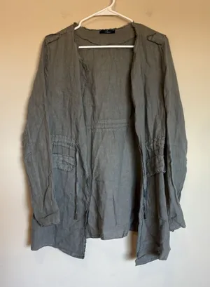 BACI Italian Linen Jacket Green Gray Medium 5181683‎ KAK thumbnail 1