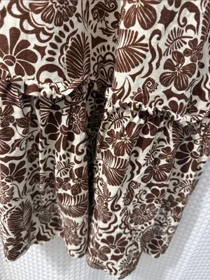 Monteau Los Angeles Floral Tiered Linen Blend Maxi Dress with Pockets Size S thumbnail 3
