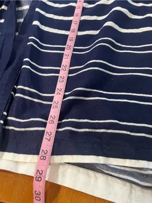 LOFT Kimono Nautical Navy and White Striped Open-Front Cardigan thumbnail 6