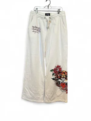 Ed Hardy Wide Leg Sweatpants Tiger Floral Y2K Tattoo Graphic Lounge Pants thumbnail 2