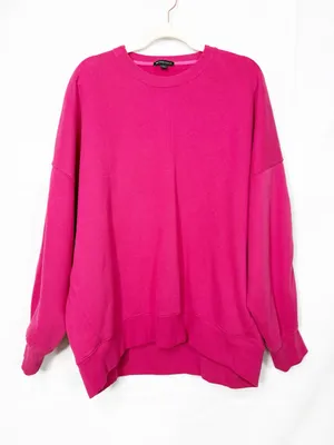 Beyond Yoga LuxeFleece Oversized Sweatshirt in Vivid Pink Mulberry thumbnail 2