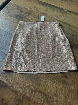 Banana Republic Sequin Mini Skirt - Champagne Gold NWT thumbnail 4