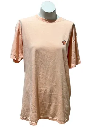 Unif Cookie Collective Unisex Orange Graphic T-Shirt Peach Emoji Short Sleeve Size L thumbnail 1