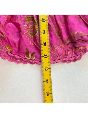 NWT Farm Rio x Anthropologie Beaded Belt Puff Sleeve Pink Mini Dress Sz SP thumbnail 13