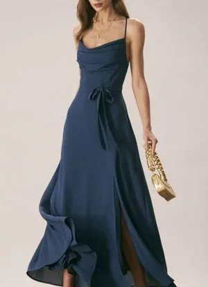 RIHOAS Previous Next The Navy Cowl Neck Cutout Back Maxi Dress 22 thumbnail 1