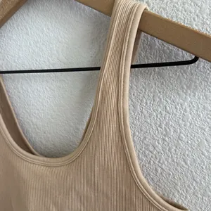 Offline by Aerie Ribbed Stretch Tank Neutral Cream Medium thumbnail 2