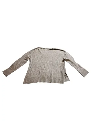 Auden Grey Cozy Soft Ribbed Knit V-Neck Pullover Loungewear Sweater Large L thumbnail 3