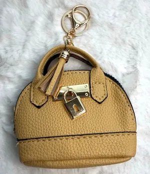 Mini Tote Bag Keychain Coin Purse Mini Pouch Zipper Fashion Charm Bag Charm thumbnail 1