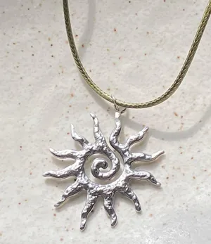 Handmade stainless steel sun boho retro vintage style necklace☀️ thumbnail 4