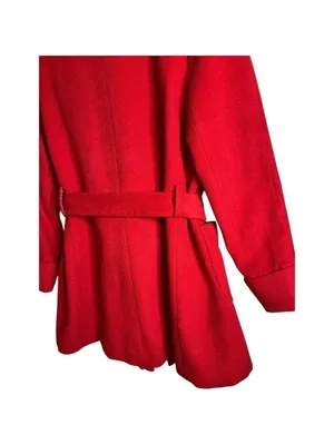 A Loves A Women's Red Wool Belted Coat Size Small thumbnail 5