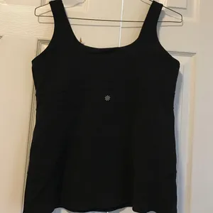 Athleta black workout tank top built in shelf bra thumbnail 2
