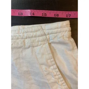 H&M‎ LOGG White Linen Blend Pants Women 33x29 Beachy Wedding Bride Resort Cruise thumbnail 8