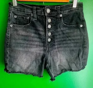 CLEARANCE Gap Cutoff Black Denim Jean Shorts‎ 00 24 Hugh Rise 4” EUC Button Fly thumbnail 1