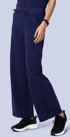 Wide-Leg Women's Pants in Navy - Comfortable Everyday Style thumbnail 1