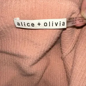 Alice+Olivia Hester rose tan oversized knit ribbed XS/S coat thumbnail 5