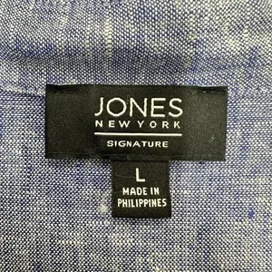 Jones New York Size L Linen V Neck Popover Tunic Blouse Coastal Casual‎ Classic thumbnail 8