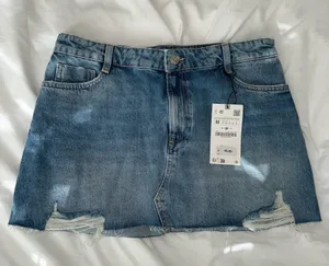 ZARA Denim Mini Skirt thumbnail 1