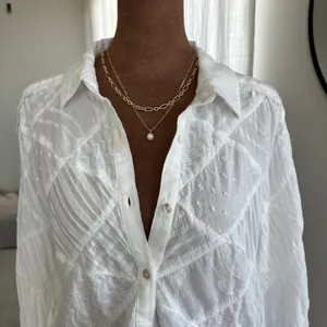 Sundance Stowe Top Small Patchwork White Cotton Flowy Coastal Cottage Boho Beach thumbnail 8