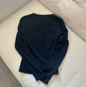 Abercrombie & Fitch Bra-Free Black Twist-Front Long Sleeve Cutout Top thumbnail 6