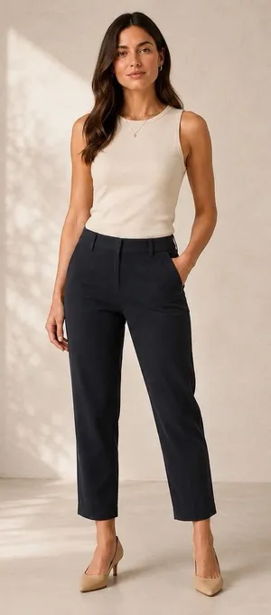 Maeve Anthropologie Pants Women 4 Black Cropped Straight Ankle Stretch Trouser thumbnail 1