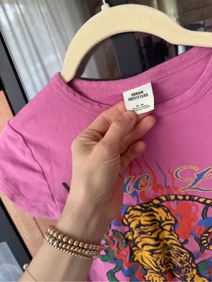 Urban Outfitters baby tee graphic tiger tattoo pure love short sleeve crop top thumbnail 4