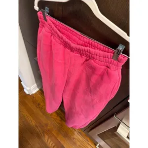 Comfrt sweatpants with an elastic waistband hot pink large thumbnail 2