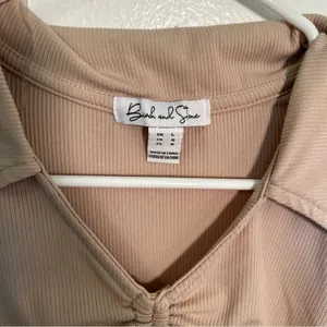 Birch and Stone Women's Size Large Ribbed Mini Dress Beige Cut‎ Out Cinched thumbnail 12