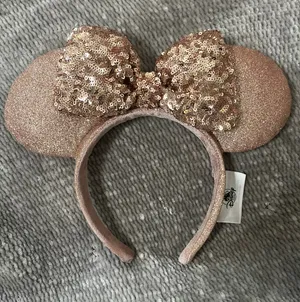 Disney Rose Gold Sequin Mickey Mouse Ears thumbnail 1