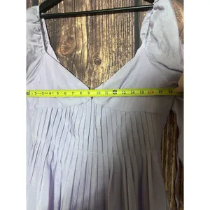 Astr the label Carina Mini dress lavender Sz XL Balloon Sleeves Party Open Back thumbnail 6