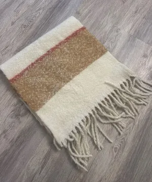 Madewell Striped Brushed Scarf Cream Tan Rust‎ NWT thumbnail 1