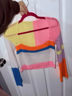 Amazon Crochet Knit Long Sleeve Sweater  thumbnail 1