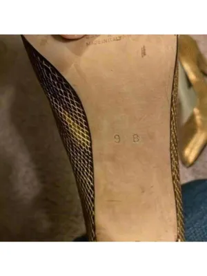 Vintage Escada Gold Metallic Snakeskin High Heel Shoes thumbnail 10
