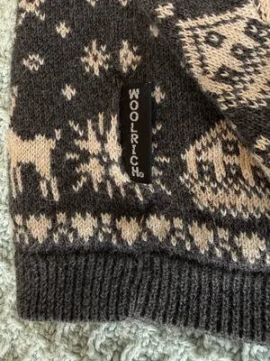 Vintage Y2K Woolrich Fair Isle 1/4 Quarter Zip Sweater Womens Large Gray Beige thumbnail 5