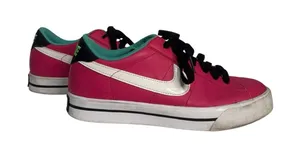 Nike Shoes‎ Womens 8 Pink Leather Low Top Dunks 2013 Hot Pink Neon Green Blue thumbnail 1