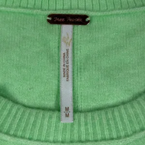 Free People Easy Street Crew Neck Sweater‎ Kiwi Candy Chartreuse Green M thumbnail 2
