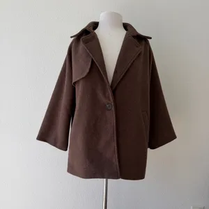 Coffee Brown Womens Coat Blazer Jacket thumbnail 3