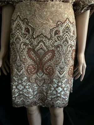 Wrangler Off-Shoulder Paisley Print Dress in Beige & Brown SM NWT thumbnail 7