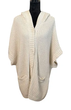 Aerie Cardigan Hoodie Cape Womens XS/S Cream‎ Chunky Button Up Knit Oversized thumbnail 1