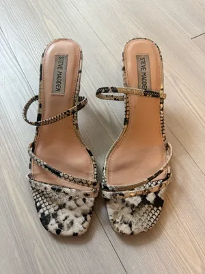 Steve Madden strappy snakeskin helped sandals thumbnail 3